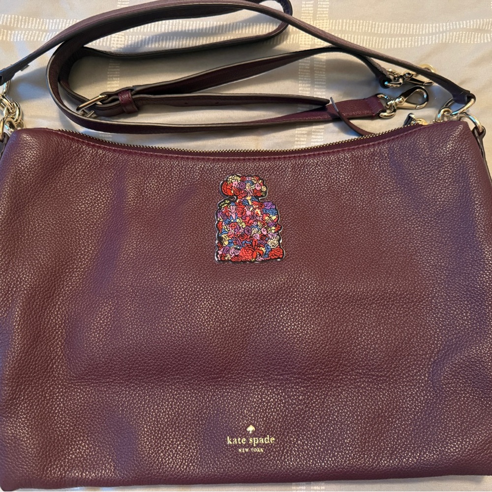 Kate Spade Deep Purple Shoulder Bag with Embellishment